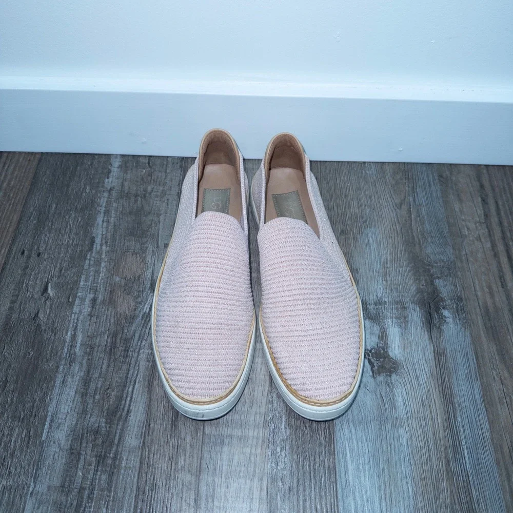 Ugg Rose Gold‎ Sammy Slip-On Ribbed Fabric Sneakers 8.5